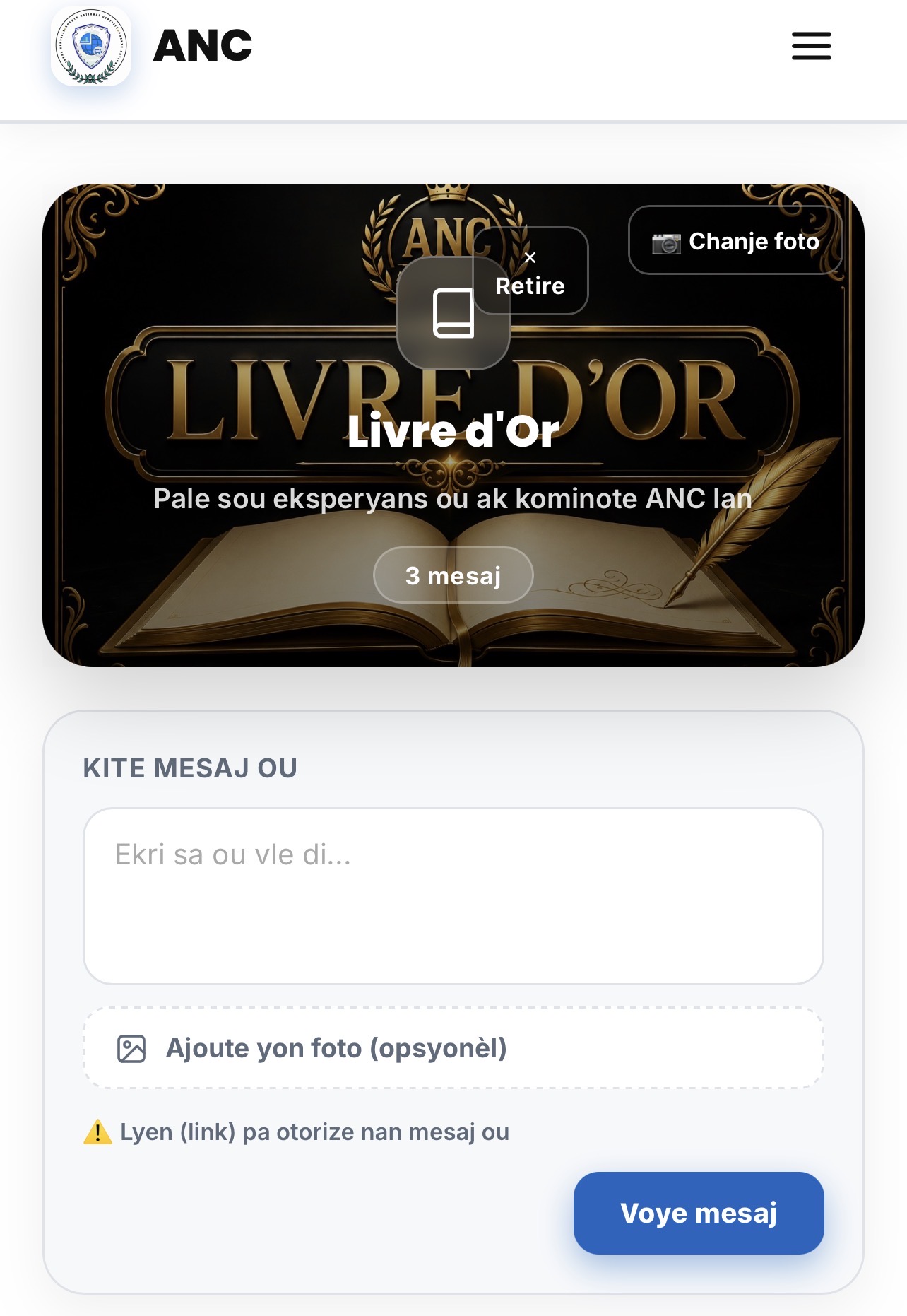 LIVRE D’OR ANC et COMMENTAIRES EN BAS PROFIL AGENT CERTIFIER.